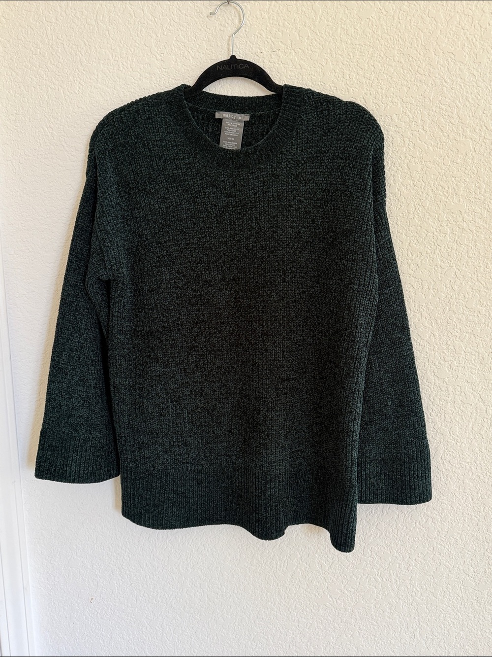 Cozy Dark Green Knit Crewneck Sweater